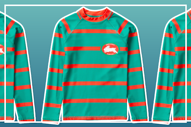 9PR: South Sydney Rabbitohs Kids Swim Rash Top