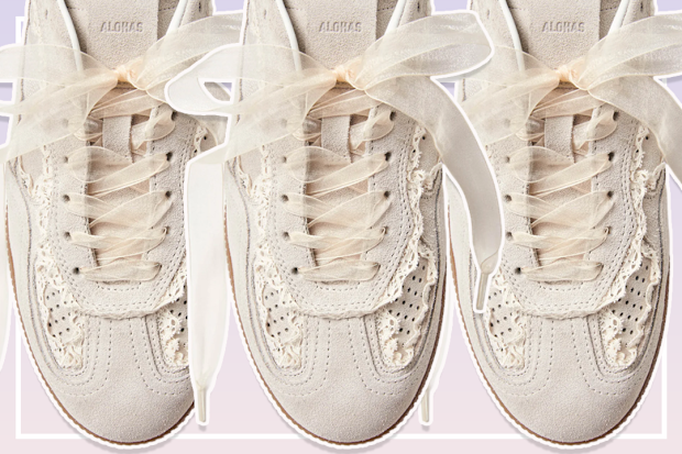 9PR Alohas Crochet Cream Leather Sneakers