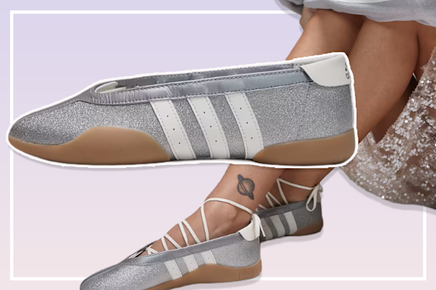 9PR Adidas Originals Disco Taekwondo Mei Ballet Sneakers Silver Glitter