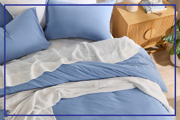 9PR: Habitat Australian Cotton Blue Quilt Cover Set