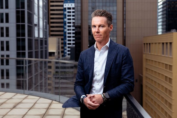  Firmus Technologies co-founder, Oliver Curtis, in Sydney on March 18, 2026. Photo: Dominic Lorrimer