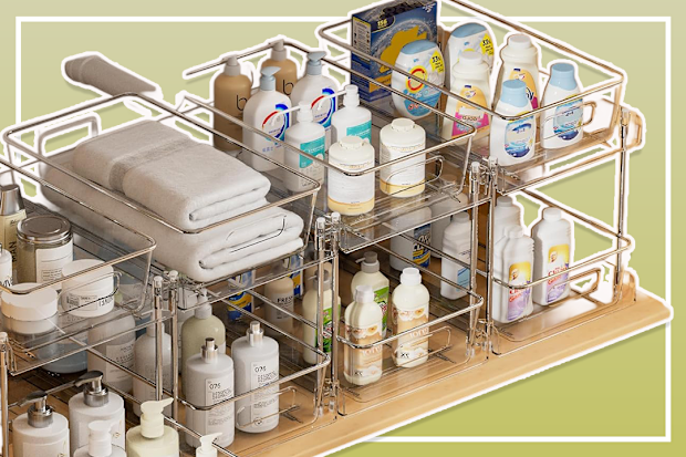 9PR Vtopmart 4 Pack 2 Tier Bathroom Organiser