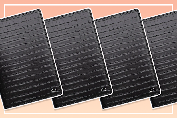 9PR Inserif Black Lizard Texture Personalized Notebook