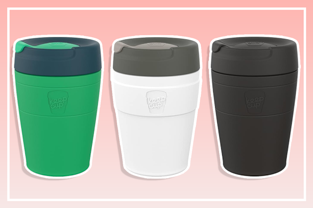 KeepCup Traveller, Reusable Coffee Cup Travel Mug - Vacuum Insulated Stainless Steel Cup with Leakproof Sipper Lid - 12oz / 340ml - Black