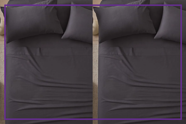 9PR: Adairs Flannelette Plain Dye Charcoal Sheet Set