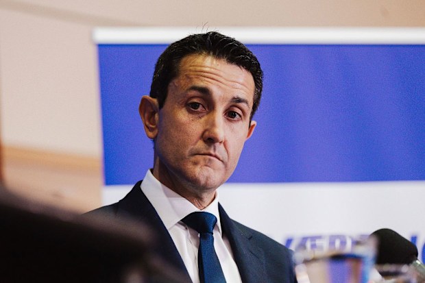 AFR: Queensland Budget 2025-26. Queensland premier David Crisafulli addresses the media. Photo: Jamila Filippone 24th June 2025
