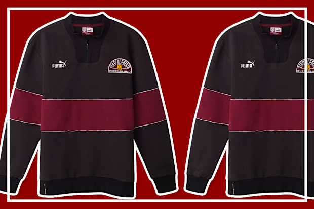 9PR: QLD Maroons 2025 Men's 90's Quarter Zip Sweatshirt