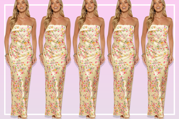9PR Beginning Boutique Maiah Yellow Bloom Maxi Dress