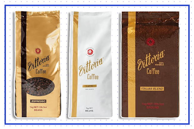 ittoria Coffee Beans Latte Blend 1kg. Blended to Drink with Milk, has a Slightly Sweet, Caramel-Like Aftertaste. Perfect for Home