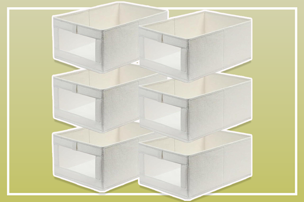 9PR Warmi 6 Pack Linen Wardrobe Organiser