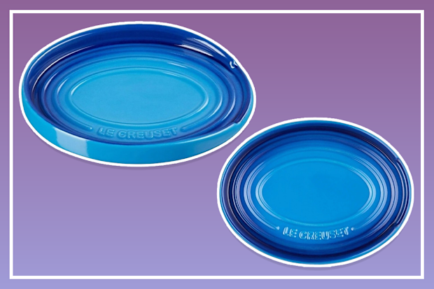 9PR: Le Creuset Oval Spoon Rest in Azure Blue