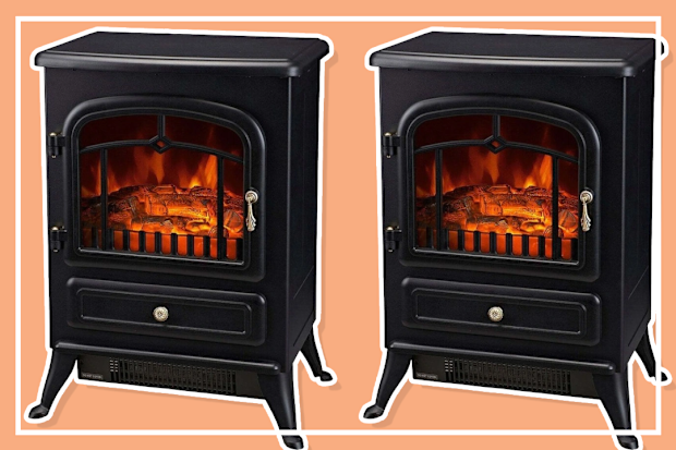9PR: Lenoxx Electric Fireplace Heater with Real Flame