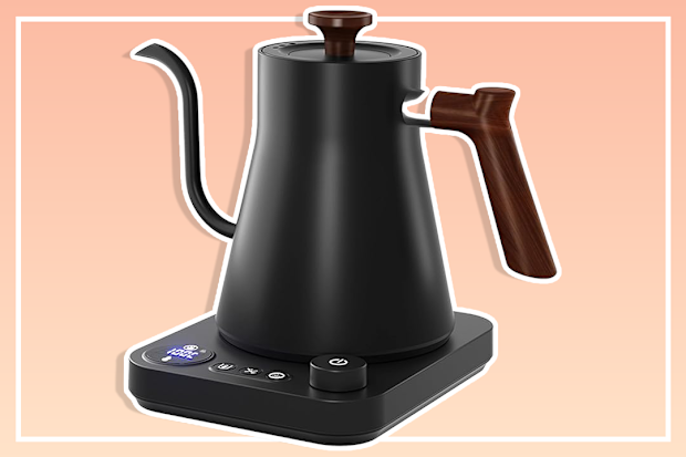 Electric Gooseneck Kettle 0.9L with LCD Display, 304 Stainless Steel Pour-Over Coffee & Tea Hot Water Boiler, Automatic Temperature Control, 1200W Quick Heating Tea Pot