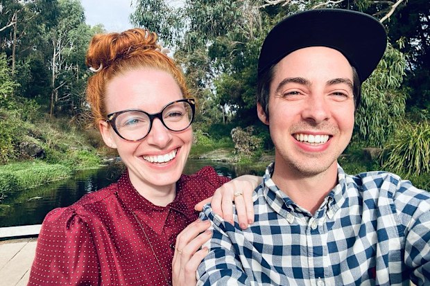 Emma Watkins with her husband Oliver Brian.
