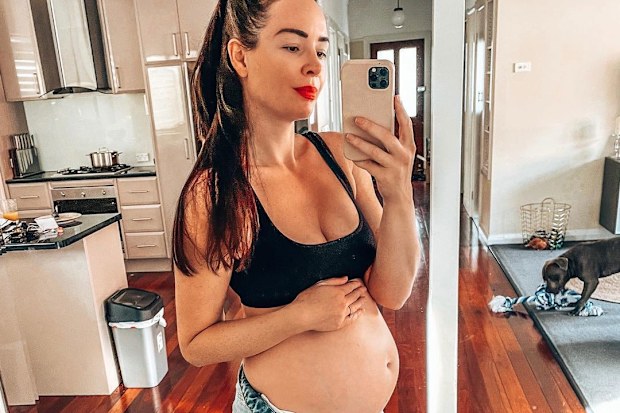 Jade Redmond during her pregnancy with her second child, River.