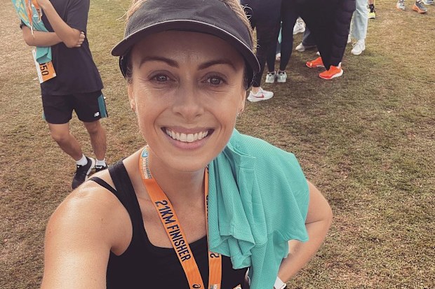 Sylvia Jeffreys runs a marathon