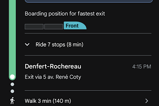 google maps french metro
