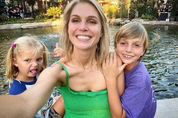 Amelia Adams with her two children, Matilda and Charlton.