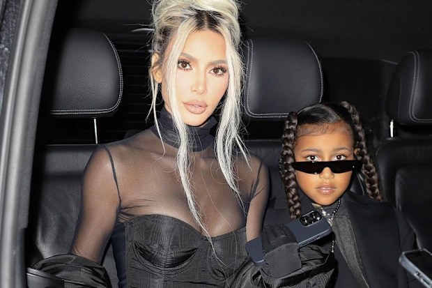 Kim Kardashian with daughter North West. 