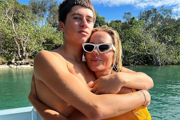 Pip Edwards with son Justice when he was younger.