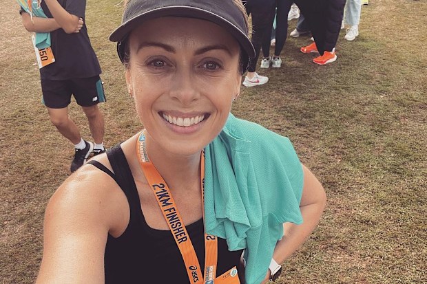 Sylvia Jeffreys runs a marathon
