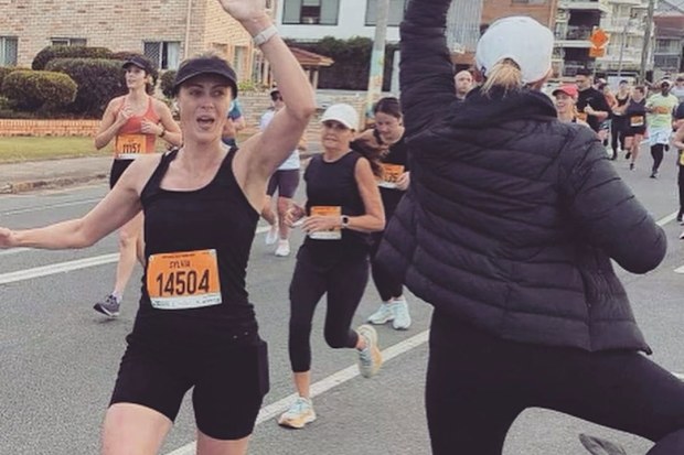 Sylvia Jeffreys runs a marathon