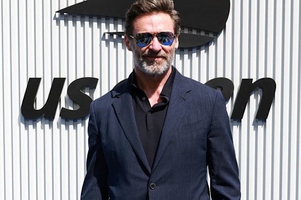 Jackman, 56, was spotted at the US Open today with Anna Wintour, posting his red carpet outfit to his Instagram. 