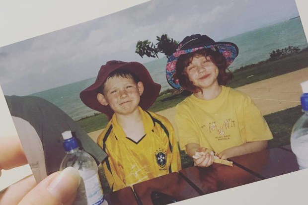Cortnee Vine with her brother as children.