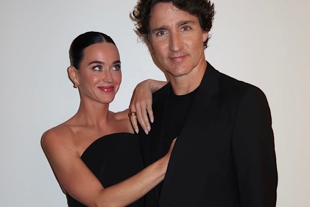 Katy perry poses with her partner justin trudeau 