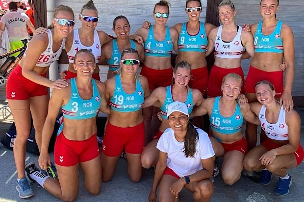 Norwegian Beach Handball team protested their outfits.