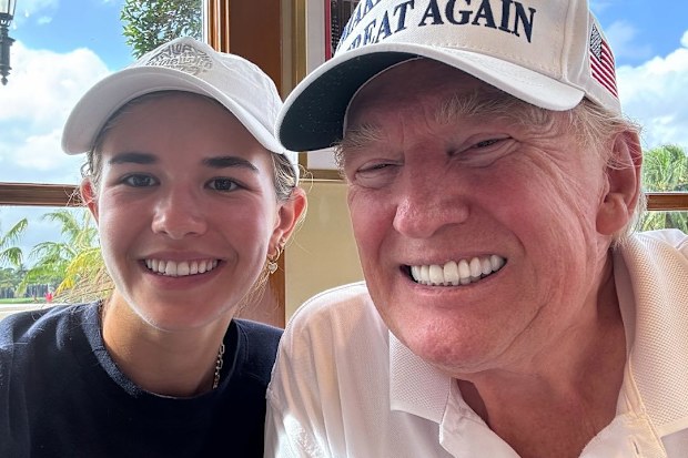 Kai Trump with her grandfather US President Donald Trump.