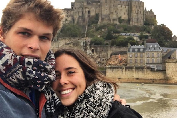 Noémie Fox with partner Titouan Dupras in 2017.