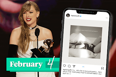 February 4: Taylor Swift announces The Tortured Poet's Department