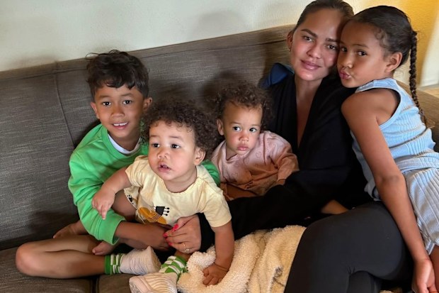 Chrissy Teigen with her four children.