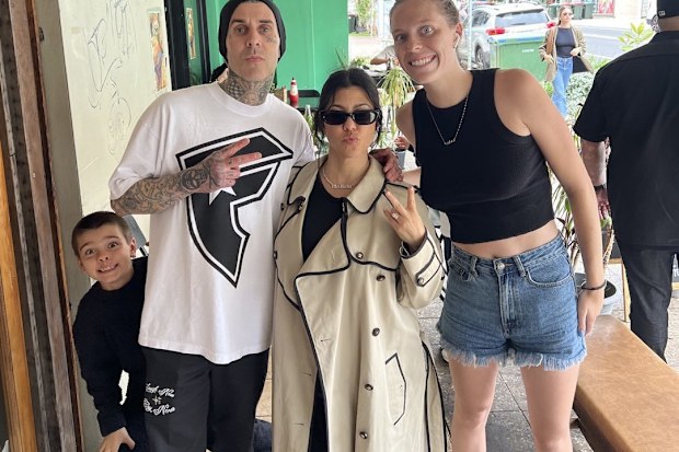 Kourtney Kardashian and Travis Barker in Australia