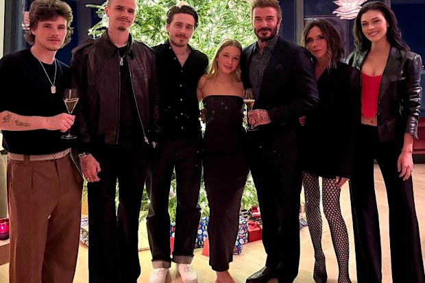 Victoria Beckham shares family Christmas photo with husband David, children and daughter-in-law Nicola Peltz