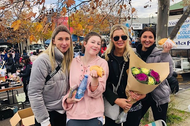 Leane Flynn with her daughters in 2019, when the cancer came back again.