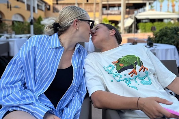 Sam Kerr and Kristie Mewis on holiday in Spain with their son Jagger
