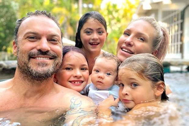Brian Austin Green and Sharna Burgess with kids Noah, Bodhi, Journey and Zane