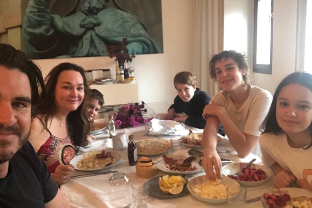 Kate Langbroek with her family