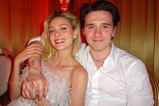 Brooklyn Beckham with fiancee Nicola Peltz