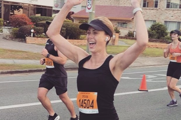 Sylvia Jeffreys runs a marathon