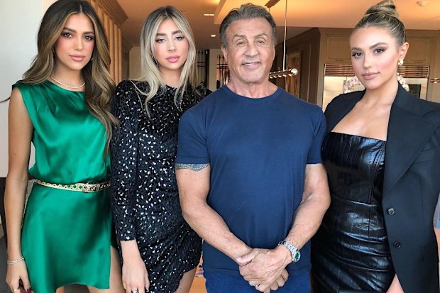 Sylvester Stallone, 75, shared a photo with children Sophia, 24, Sistine, 23, and Scarlet, 19. 