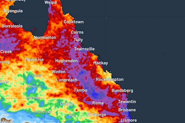 Forecast accumulated rain over the next seven days.