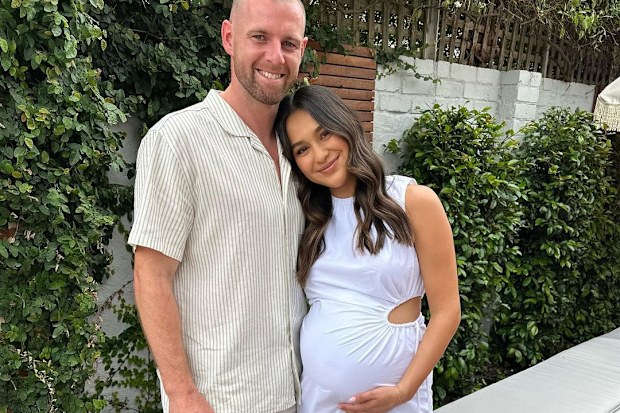 Sam Docherty and wife Natalie.