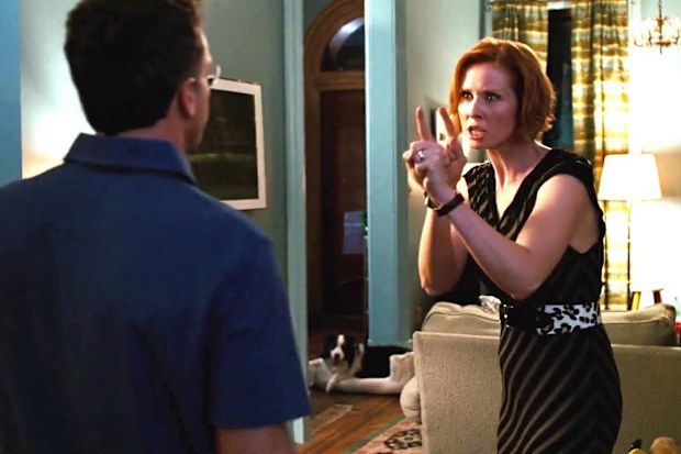 Miranda and Steve in scene from The Sex and the City movie