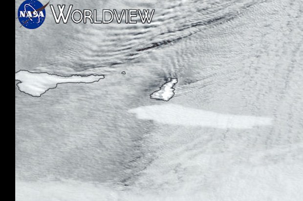 An iceberg has crashed into and bounced off Clarence Island near Antarctica.