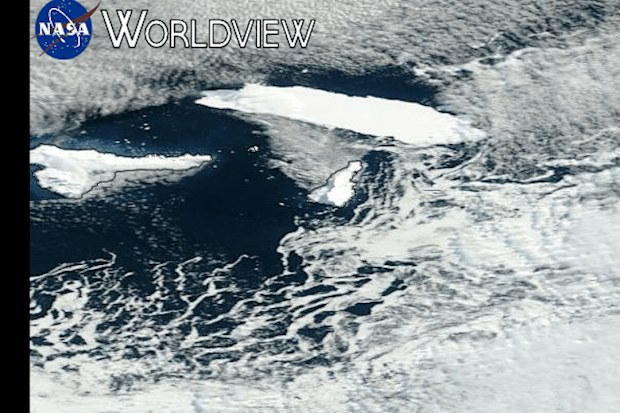 An iceberg has crashed into and bounced off Clarence Island near Antarctica.