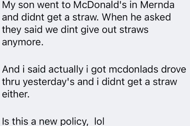 mcdonalds straws