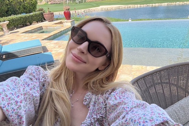 Lindsay Lohan celebrating Easter
